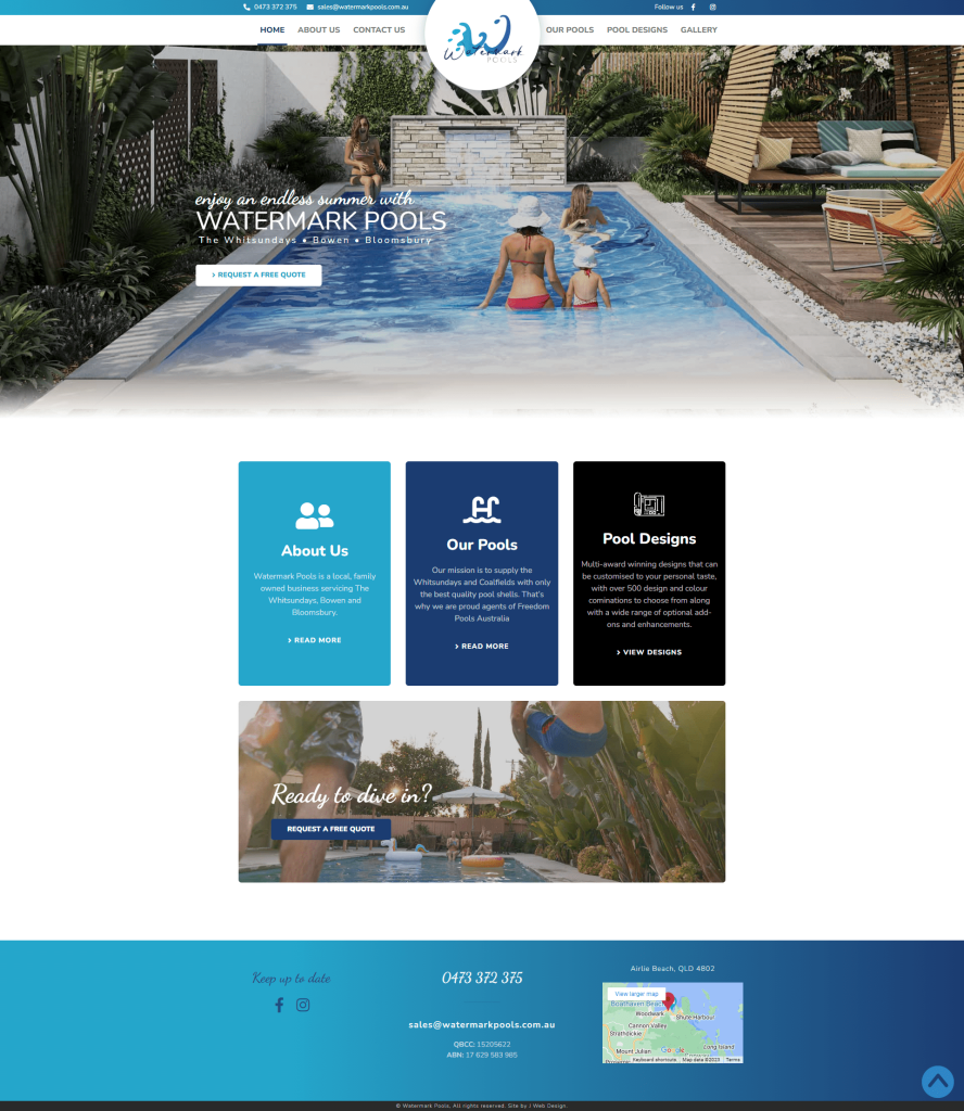 Watermark Pools website homepage